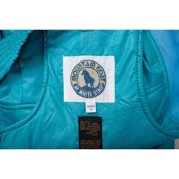Vintage Mountain Goat Womans One Piece Ski Snow Pants bib Overalls SZ 12 Blue - Picture 5 of 5